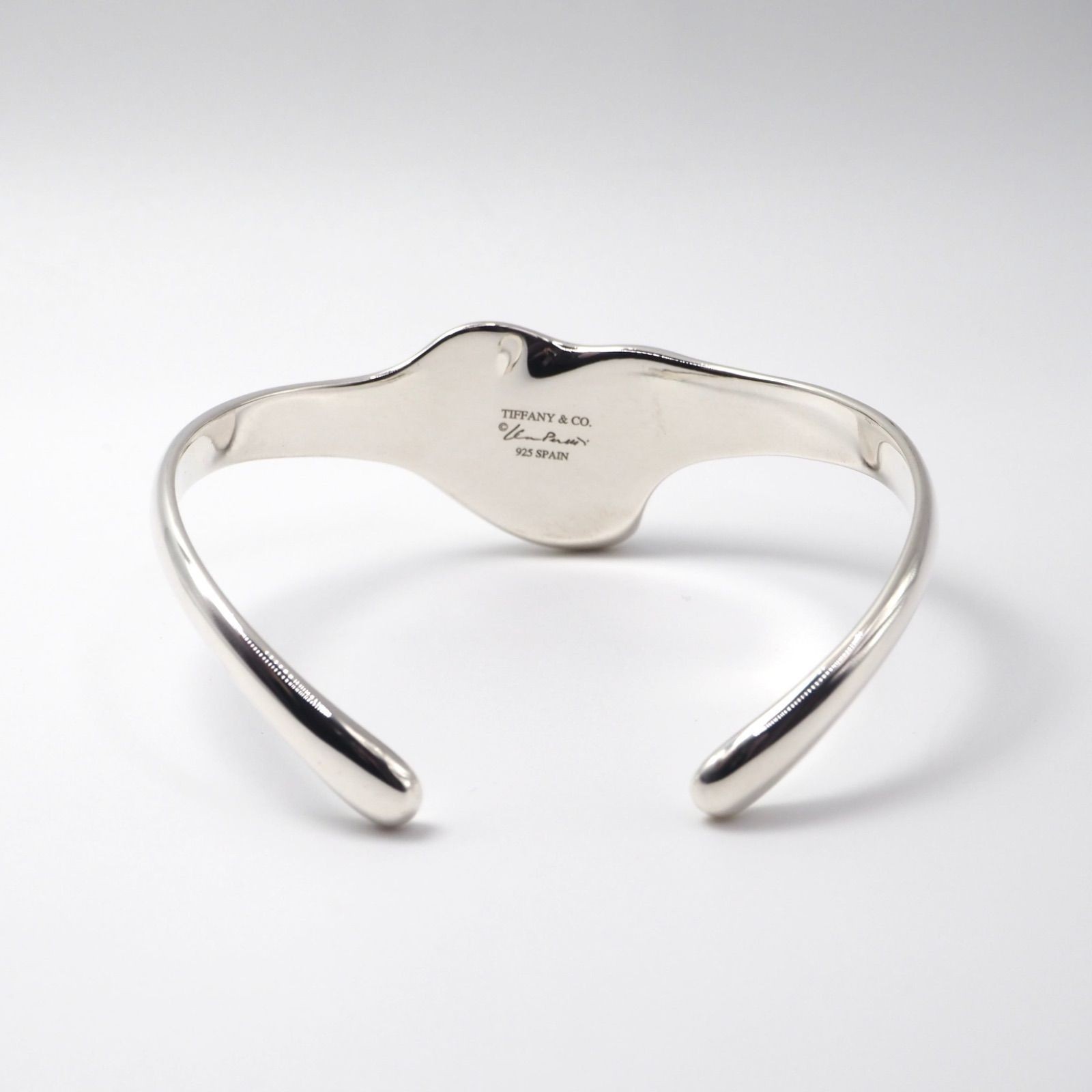 Tiffany & Co Silver 925 Full Heart Cuff Bracelet Elsa Peretti 6.7in 17cm