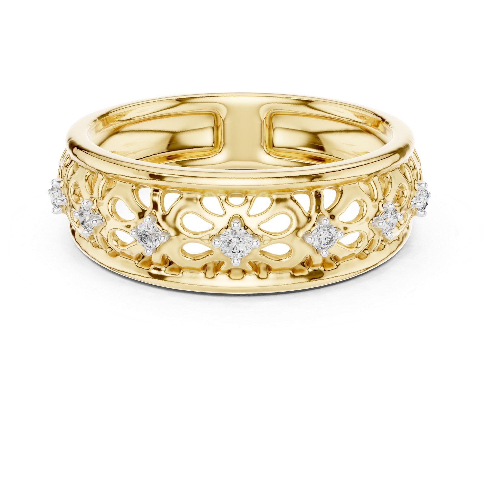 Natural Certified Diamond Half Eternity Lovely Engagement Ring 14k Gold Over