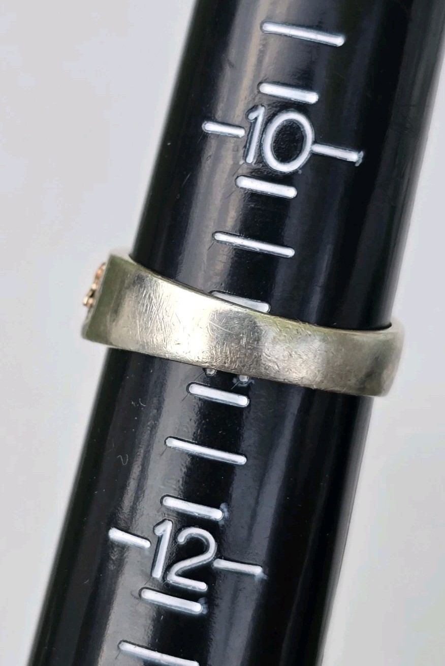 Black HILLS Sterling Silver 1OK GOLD Ring Size 11 w/ 3 Gemstone – 9mm x 4mm 7gms