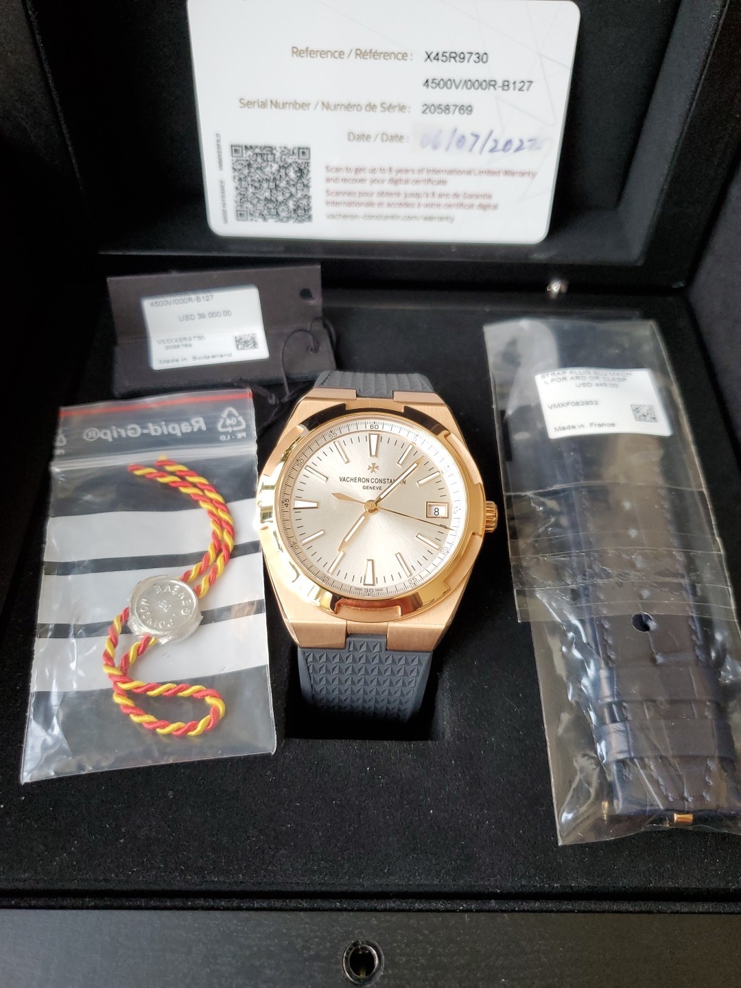 New Vacheron Constantin Overseas 41 R Gold Silver Dial Complete 4500V/000R-B127