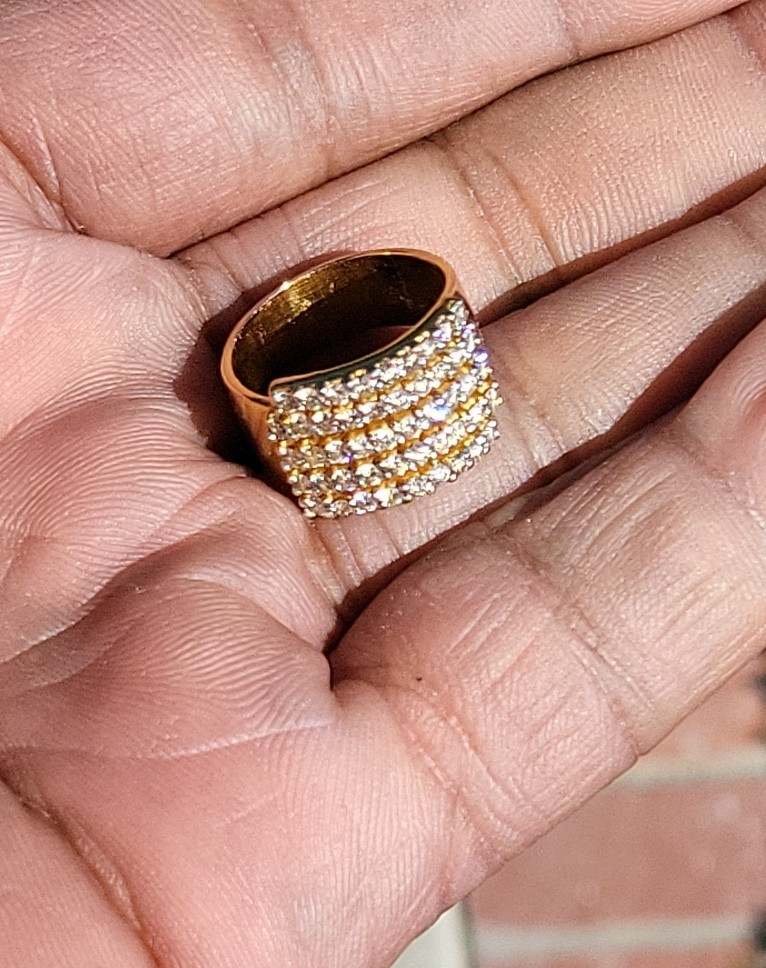 Solid 9K Gold Natural Diamond Ring c. 1960’s ~1.5 Carats, 6.3 Grams~ Size 5 NR