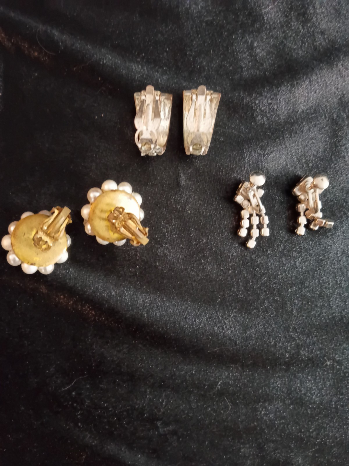 Lot of 3 Pairs of Clip On Earrings