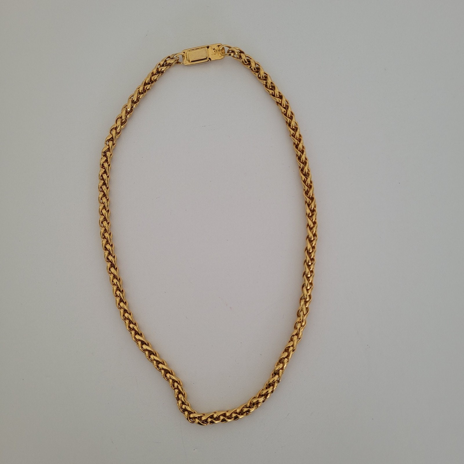 Vintage Mario Valentino Gold Plated Chain Necklace 15 Inch Thick Chocker