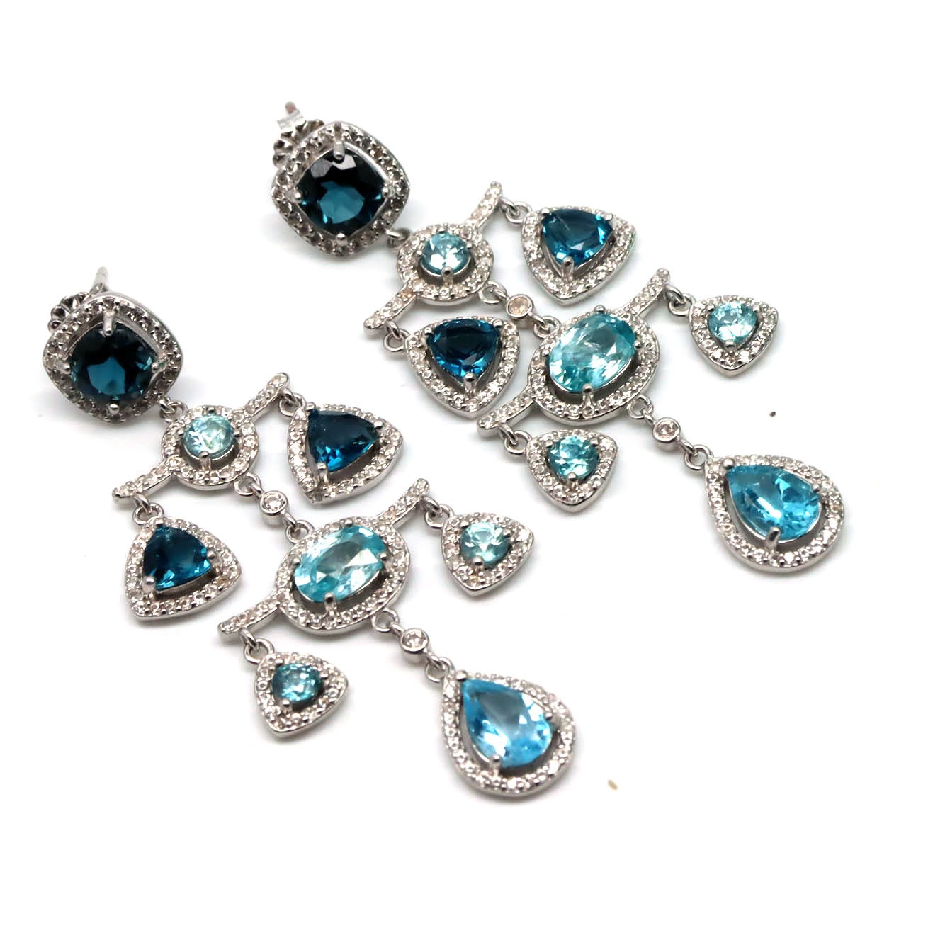 925 Sterling Silver London Blue – Sky Blue Topaz Zircon Gift For Her Earrings