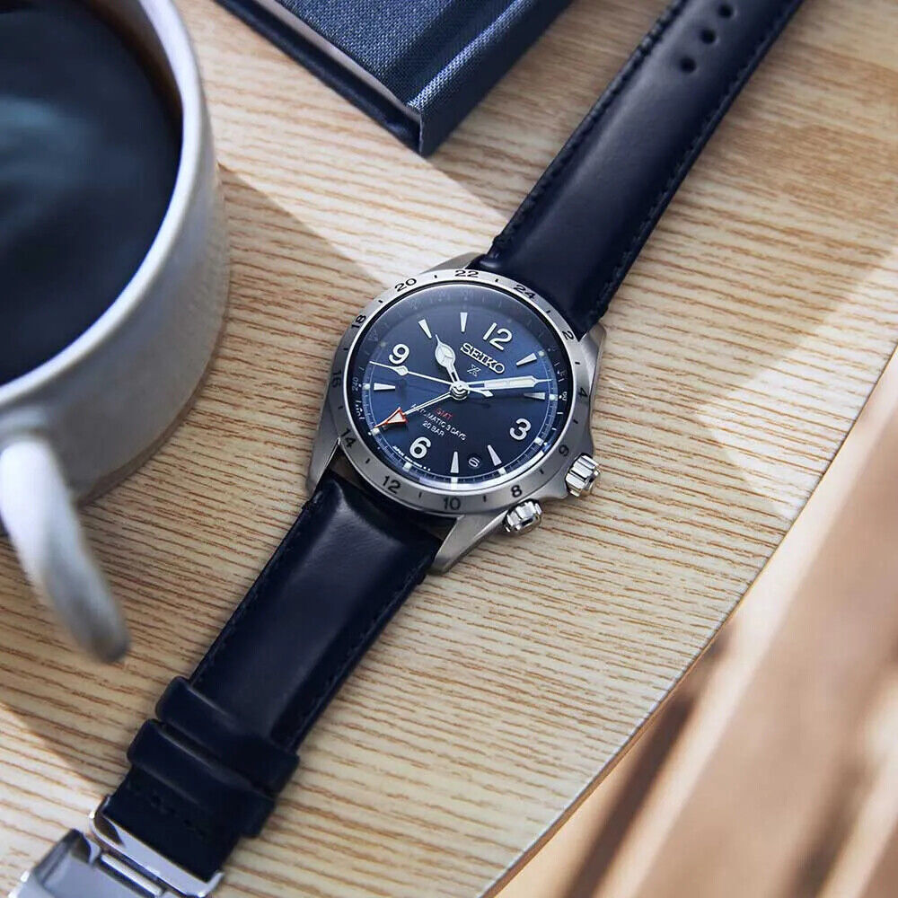 Seiko Prospex SPB377J1 Alpinist Blue Dial GMT Leather 200m Automatic
