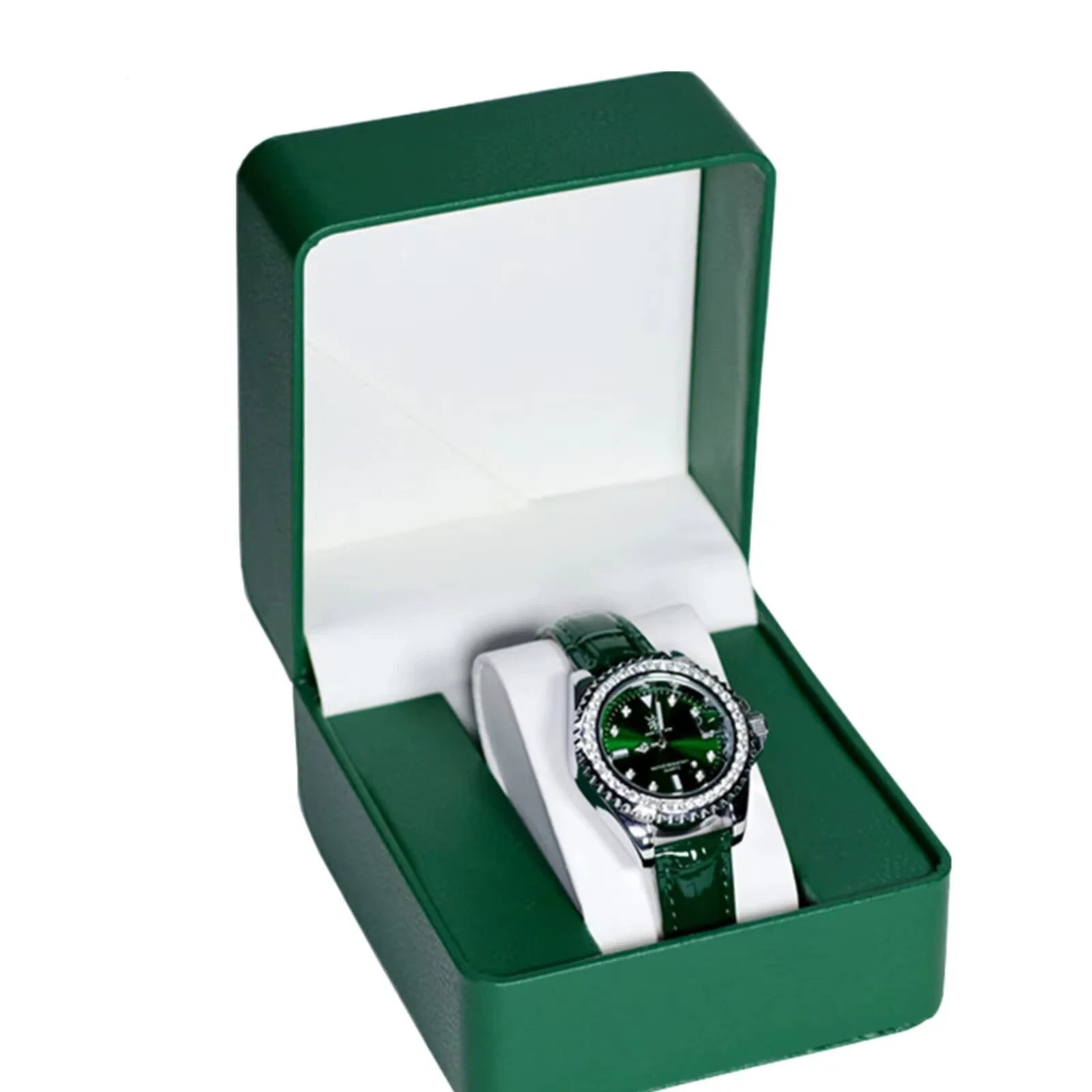 Single Watch Gift Box with Pillow PU Leather Wristwatch Display Case Organizer f