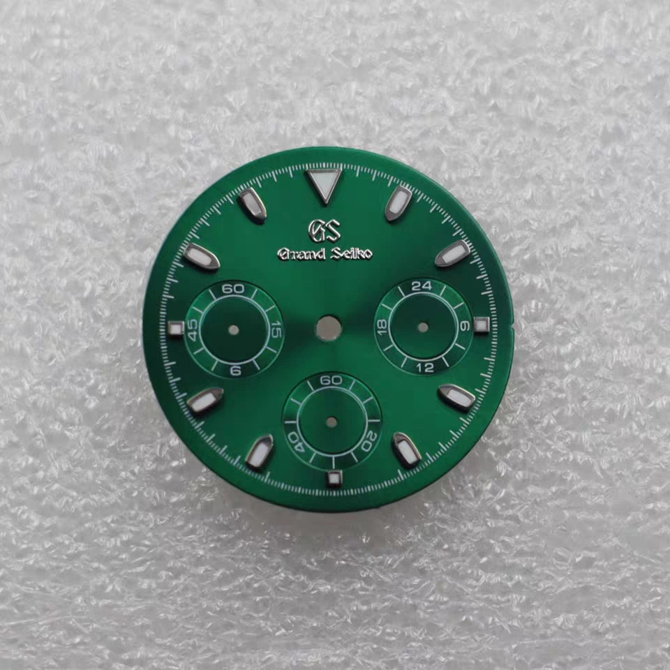 29.5mm Multifunctional Watch Dial Green Luminous for VK63 Movement Accessories