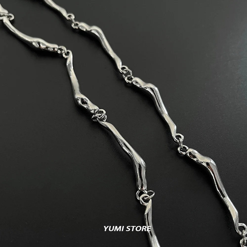 Hip Hop Irregular Necklace For Man Woman Punk Titanium Steel Not Fading Luxury C