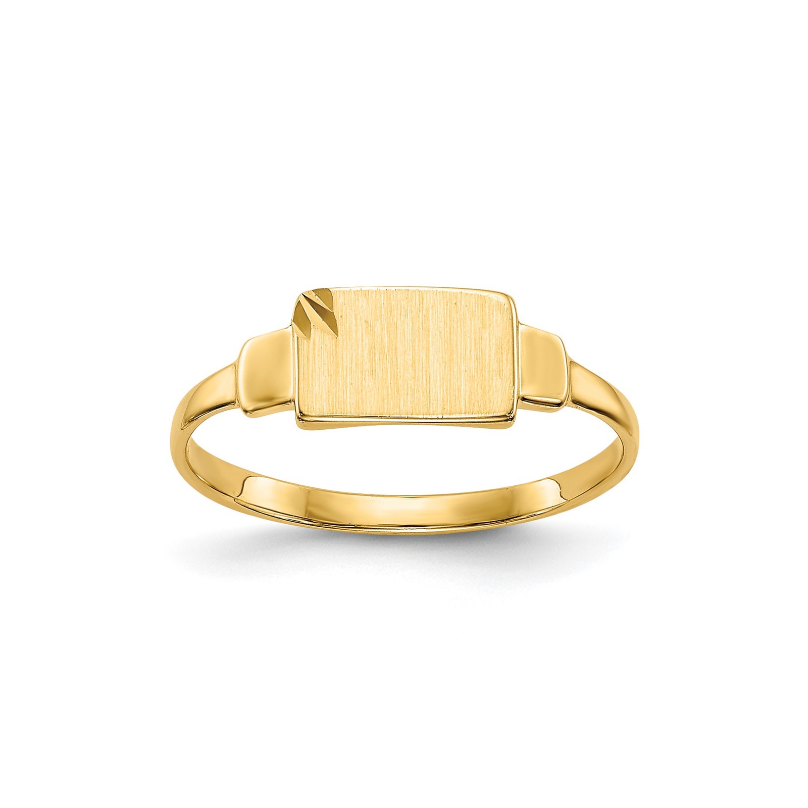 14k Yellow Gold Diamond-cut Satin 7.25×4.5mm Closed Back Size 3 Childs
