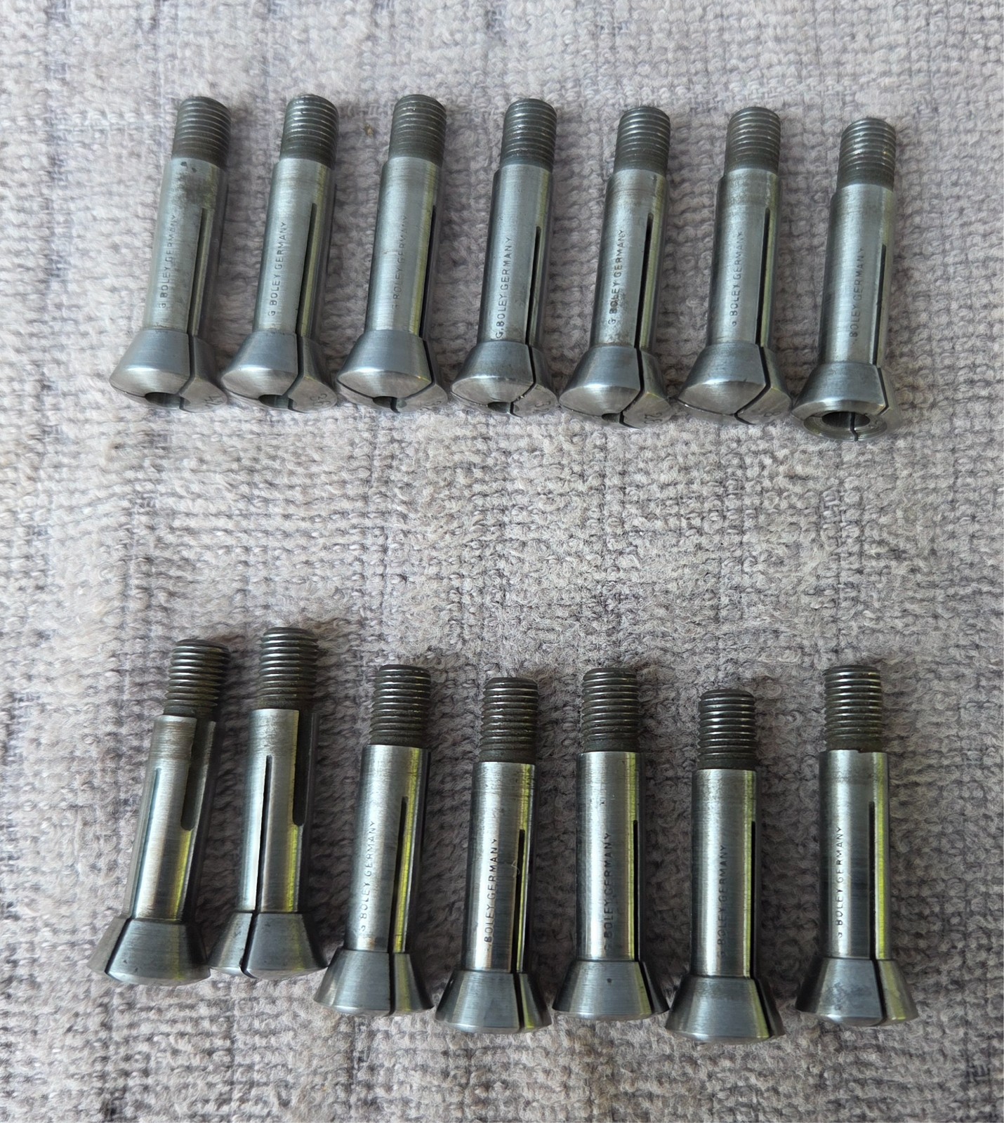 Lot of 28 Vintage 6mm Watchmaker Lathe Collets G. Boley & Unmarked