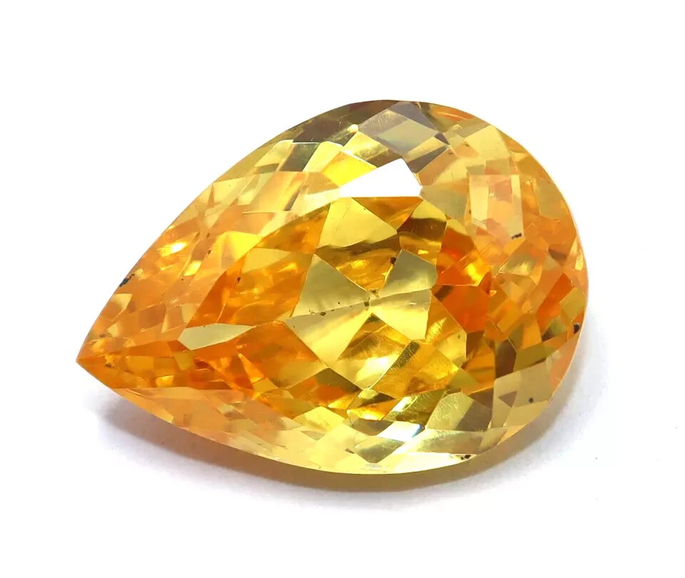 Natural 51 Ct Yellow Zircon Faceted Pear Cut Certified Loose Gemstone