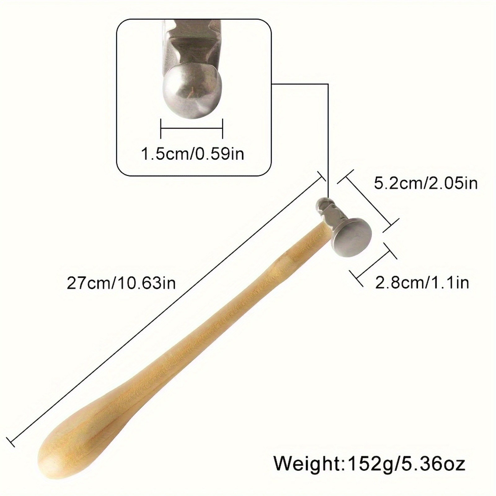 Jewelry Making Double-Headed Hammer – Wood Handle for Metal Shaping & Crafting