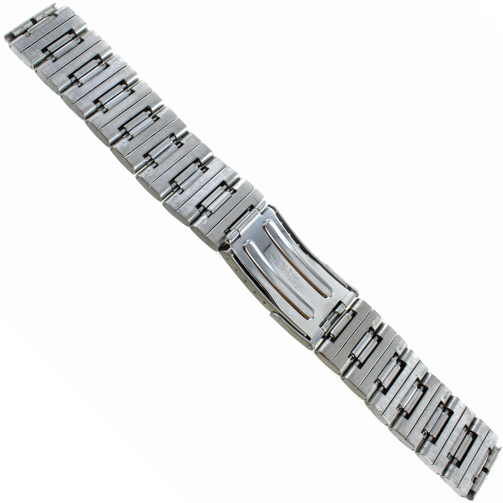 18mm or 20mm Hirsch Solid Silver Stainless Steel Security Clasp Watch Band 5692