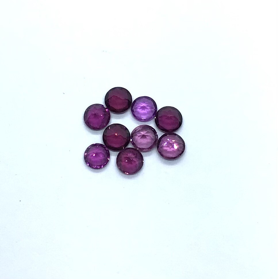 Pink Rodholite Garnet Round Cut Faceted Natural Loose Gemstone Making Jewelry