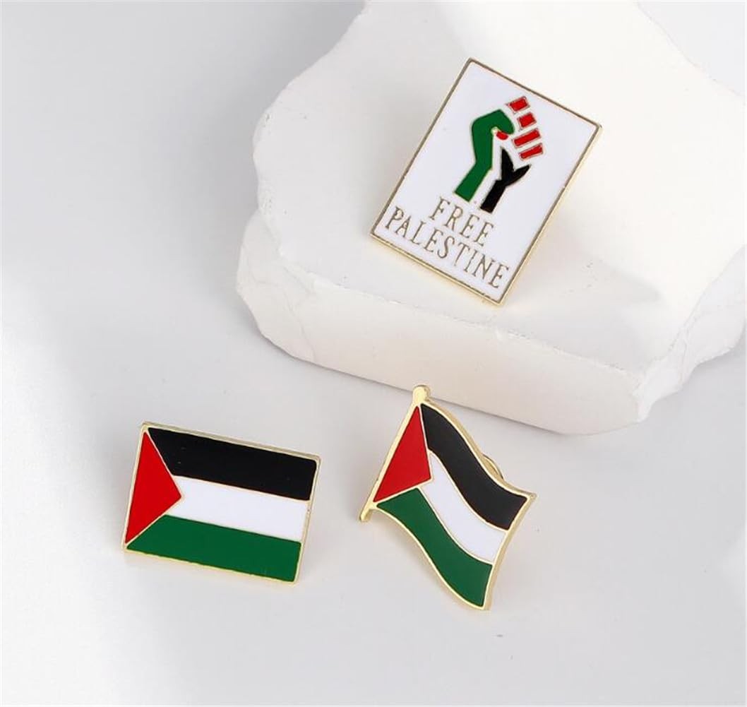 7 Pieces Palestine Flag Lapel Pin Set Palestinian Flag Pins Support Palestine Ba