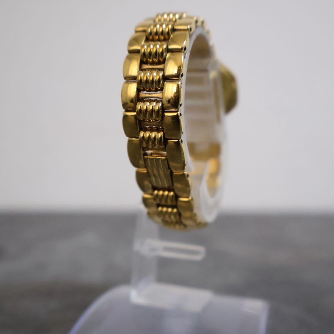 Christian Dior Octagon Gold Quartz Wristwatch Date Display