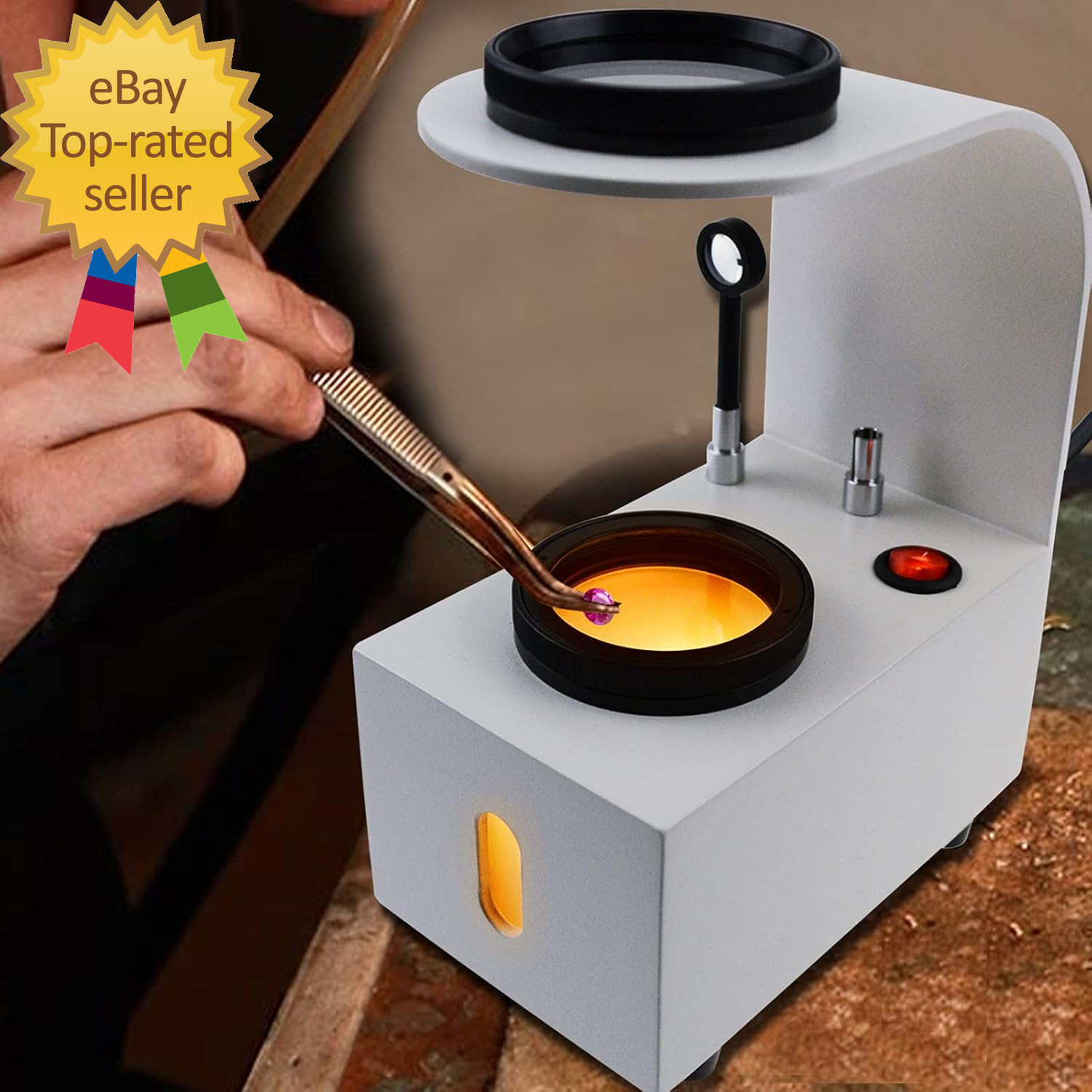 Polariscope LED Light with Glass Rotatable Filters Jewelry Polarizer Tester