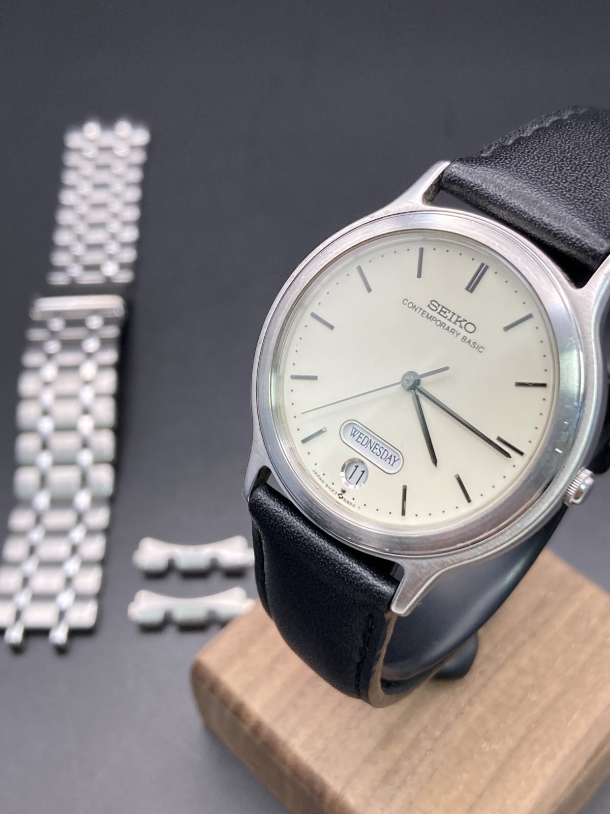 [N Mint/New Batt] SEIKO 5H23-6B90 Mens Vintage Watch Contemporary Basic Quartz