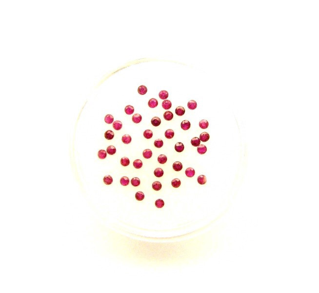 Round Regular cut Pigeon Blood Ruby 2.29 Cts Tol, 75 Pcs Lot 1.6 MM Calibrated