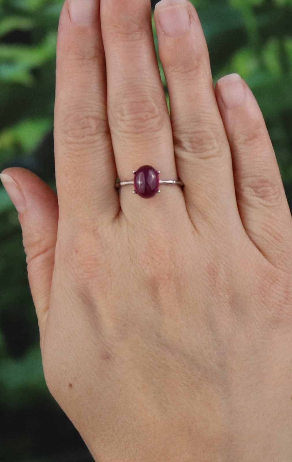 Sterling Silver Lab Created Star Ruby Sapphire Ring Size 7 Adjustable