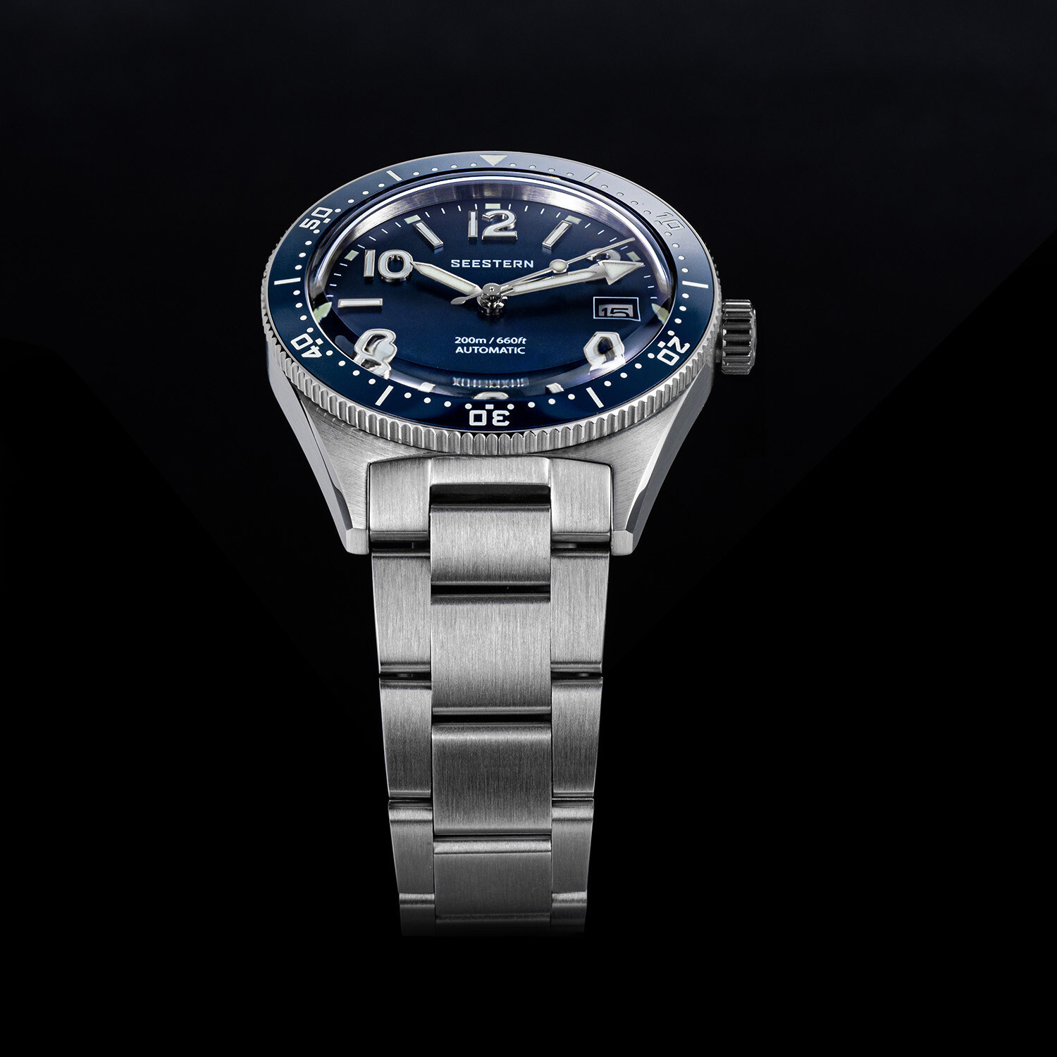 Seestern Domed Sapphire Mechanical Mens NH35 Diver Watch SEAGULL 1963 S434-2.03
