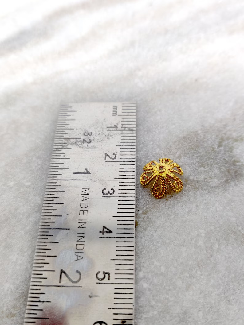 4x10mm 18K gold bead caps, flower shape bead cap Finding Charm Jewelry