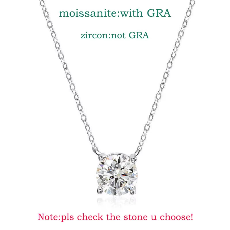 1-5CT Rose Gold Color Moissanite Necklace for Women D Color Sparkling Classic La