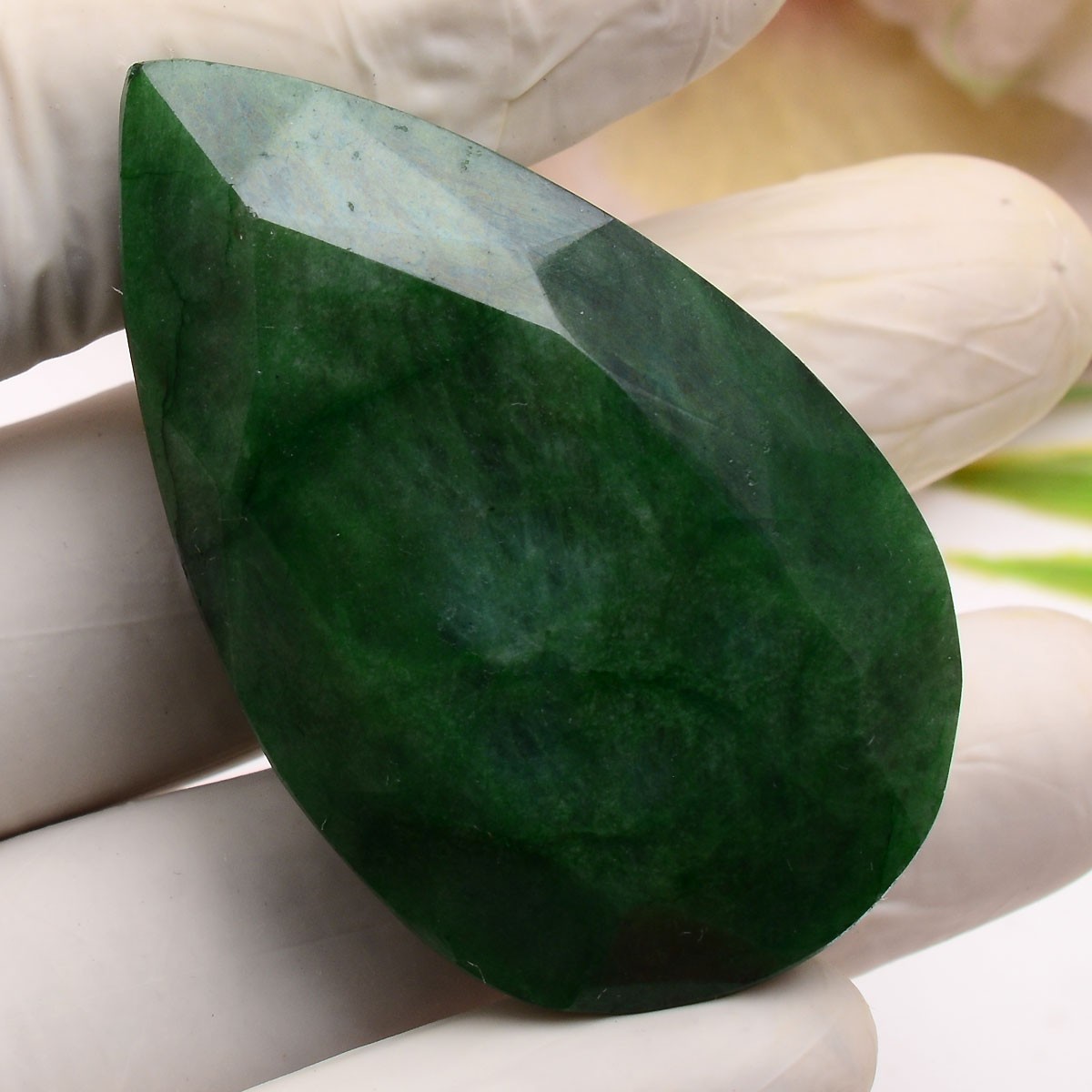 305 Cts Natural Brazilian Emerald 56mmx33mm Pear Cut Huge Size Loose Gemstone