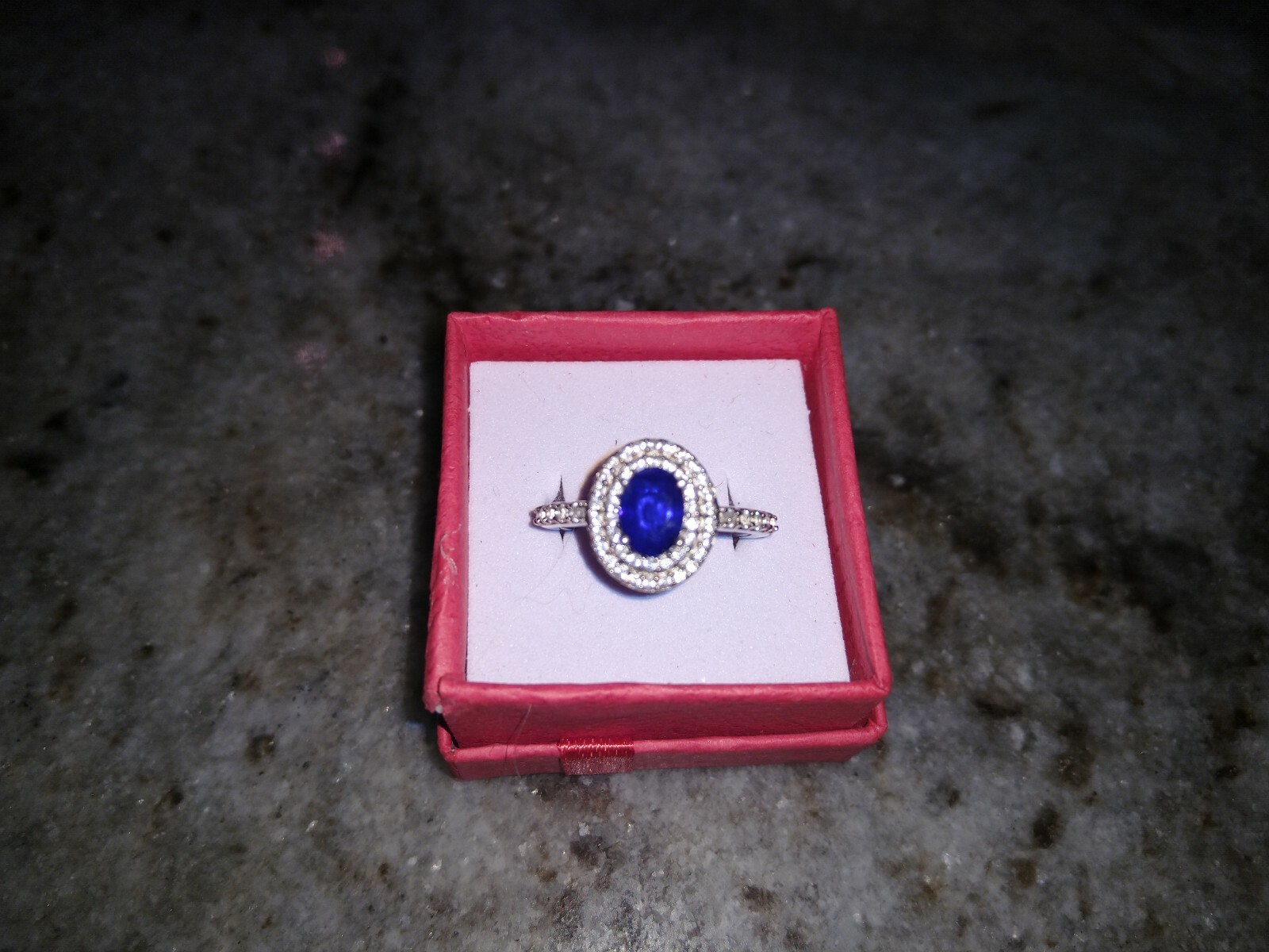 Regal/Elegant 1.60 TCW Diffused BlueSpinel, ZirconDoubleHaloRing/Plat/SS,sz 7,