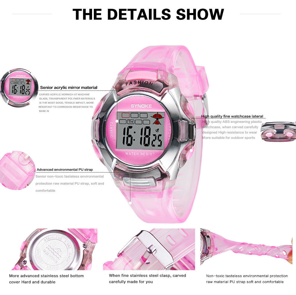 Waterproof Child Boy Girl Sports Electronic Digital Wrist Watches for Kids Gift