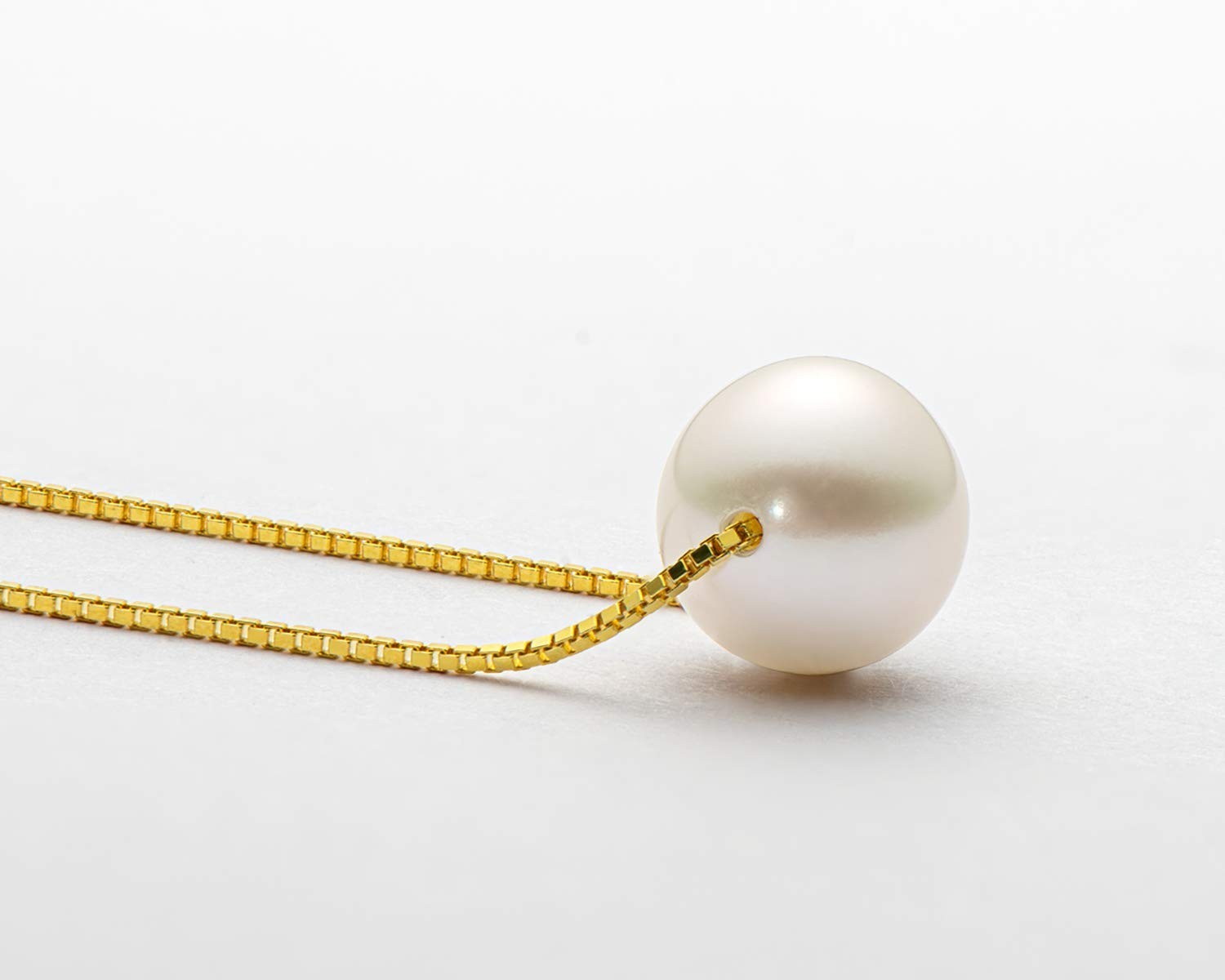 Floating Freshwater Pearl Pendant Necklace for Women – Sterling Silver 18″ Chain