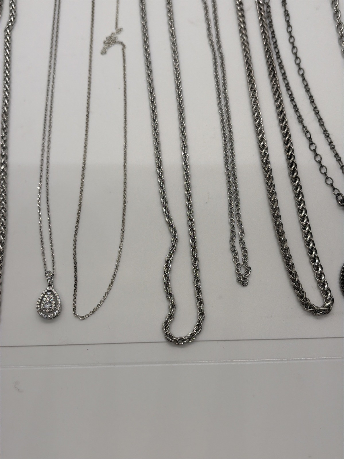 12 Silver Colored Necklaces #11