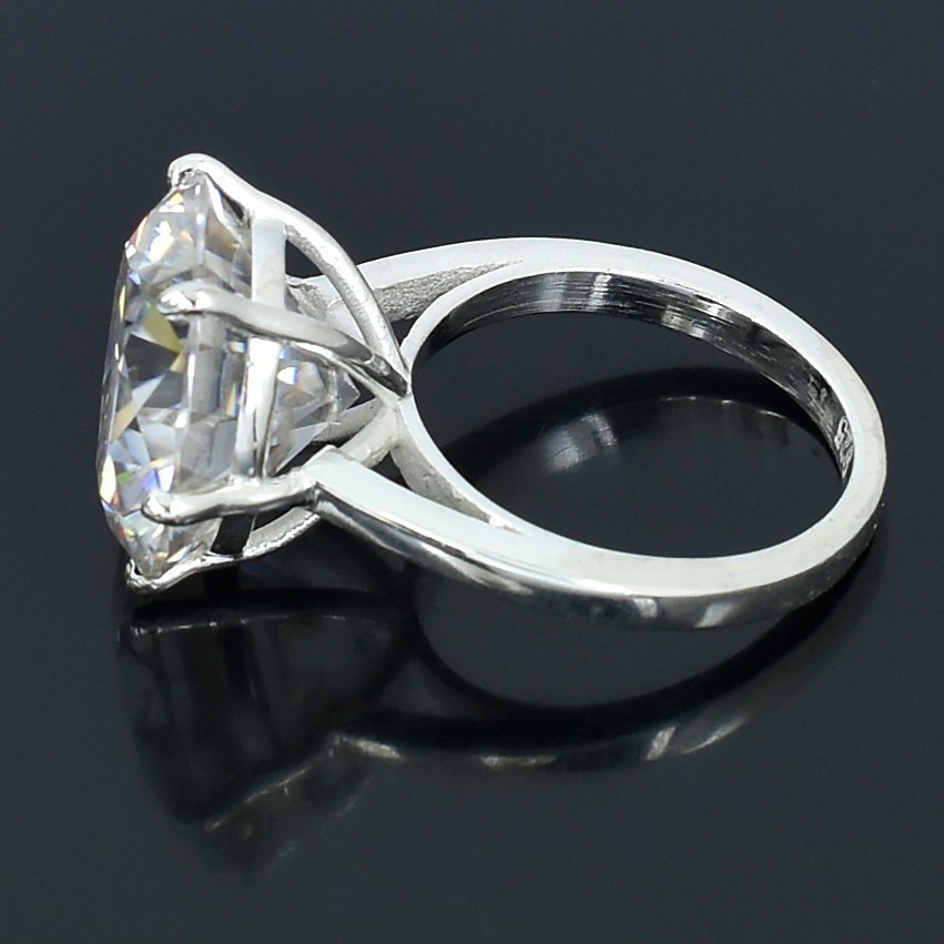 RARE 14.10 Ct Certified White Diamond Ring 925 Silver FREE Shipping -No Tariffs