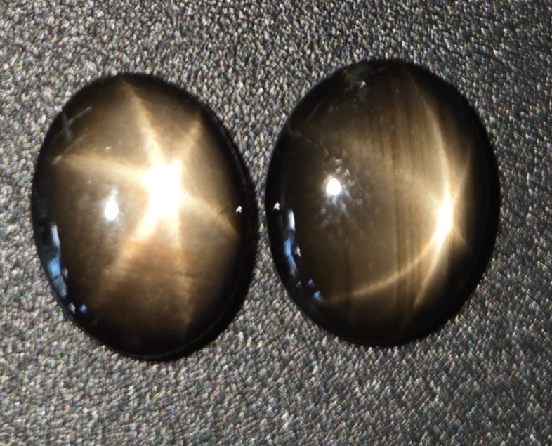 Black Star Sapphire 5x3mm,6x4mm, 7x5mm Flat Back Oval Cabochon Loose Gemstone(s)