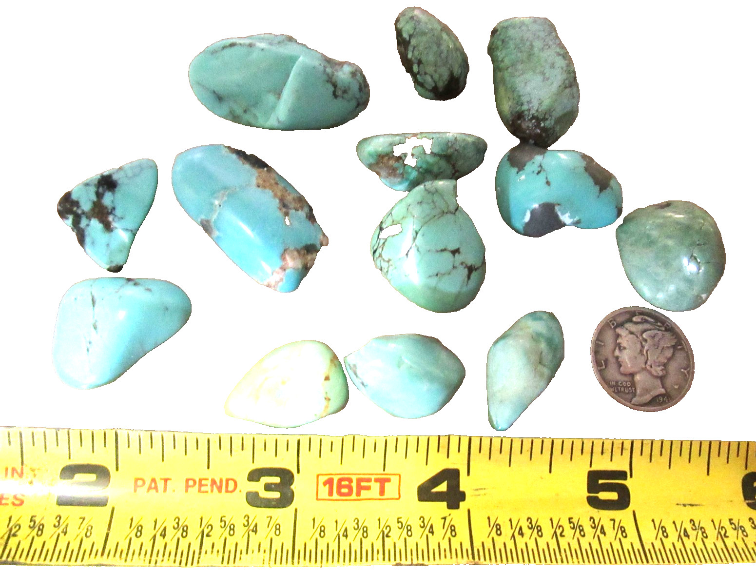 KINGMAN TURQUOISE NUGGETS 19mm X 13mm TO 29mm X 16mm STABILIZED 225TCW #885