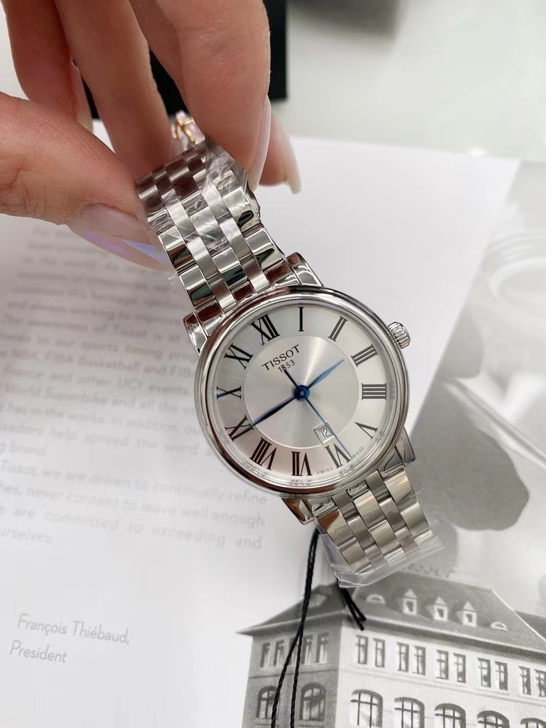 Tissot Carson Women’s Dress Quartz 30mm Silver Dial Steel Bracelet Date Box