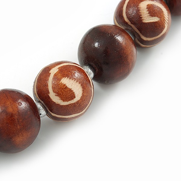 Long Chunky Brown Wood Bead Necklace – 82cm L