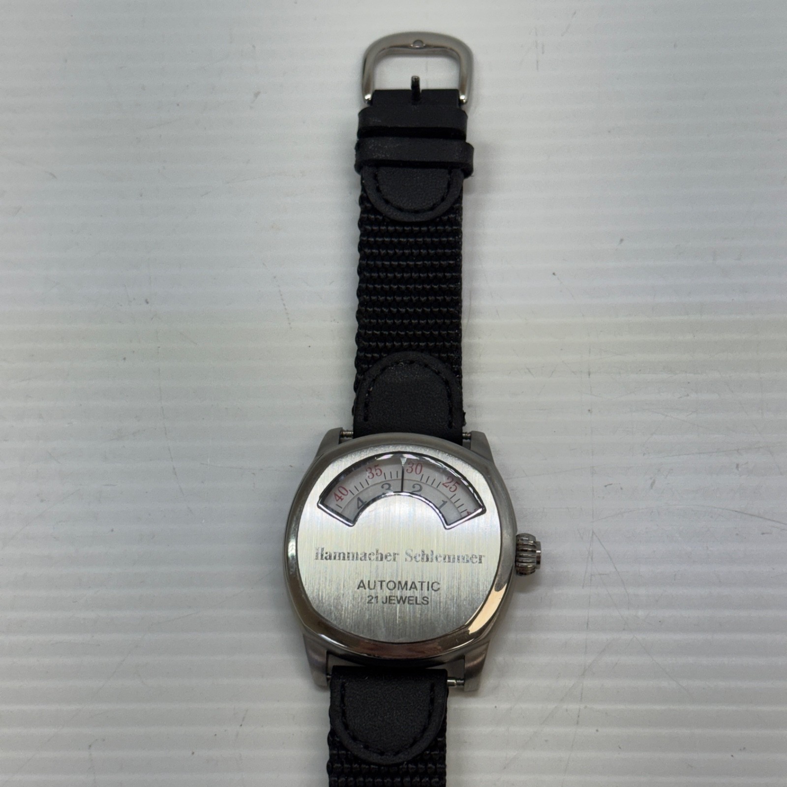 Hammacher Schlemmer Automatic Watch 21 Jewels Retrograde Style Men’s w Box