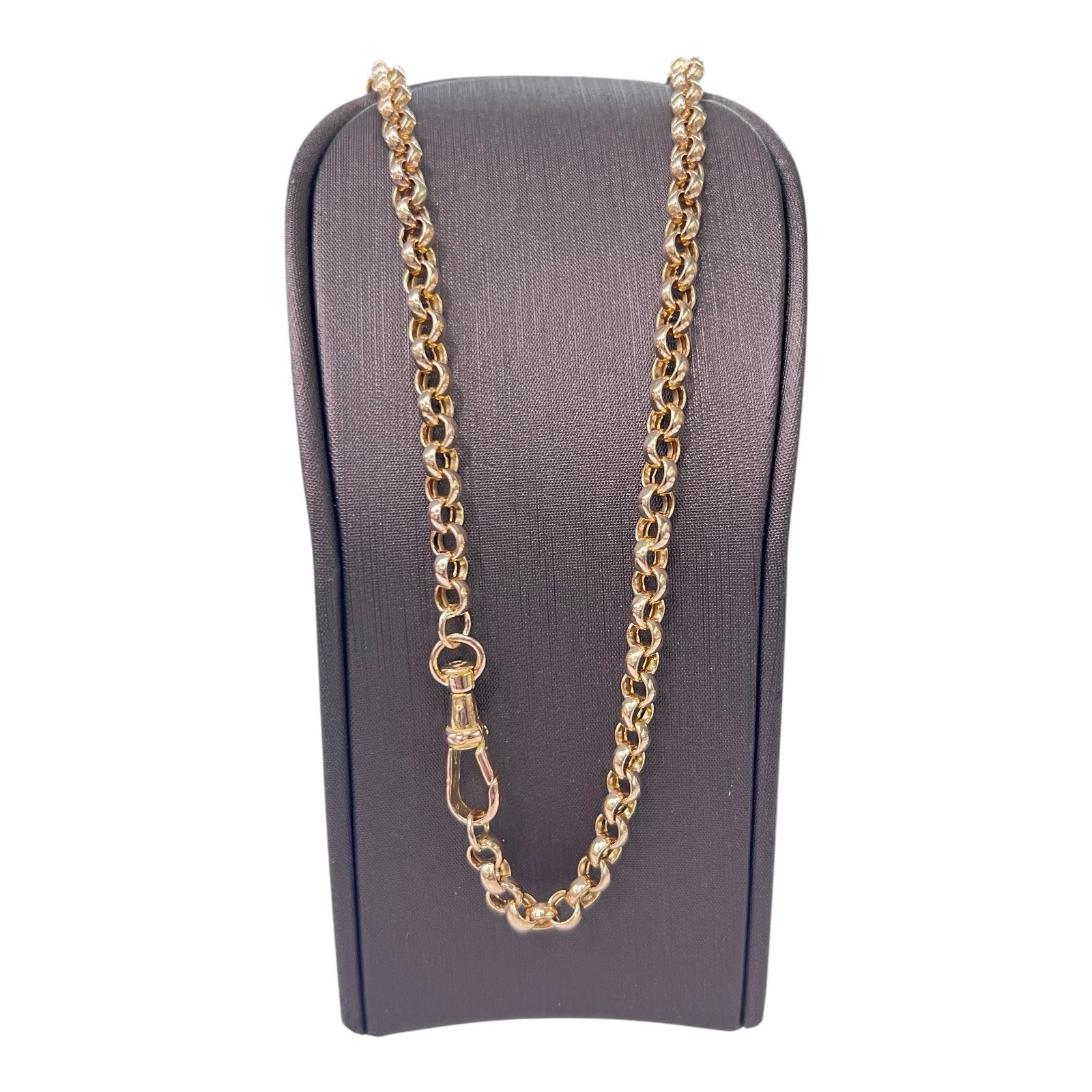 9ct 9k Yellow Gold Round Belcher Chain Necklace Albert Tbar 11.44 Grams 46cm New