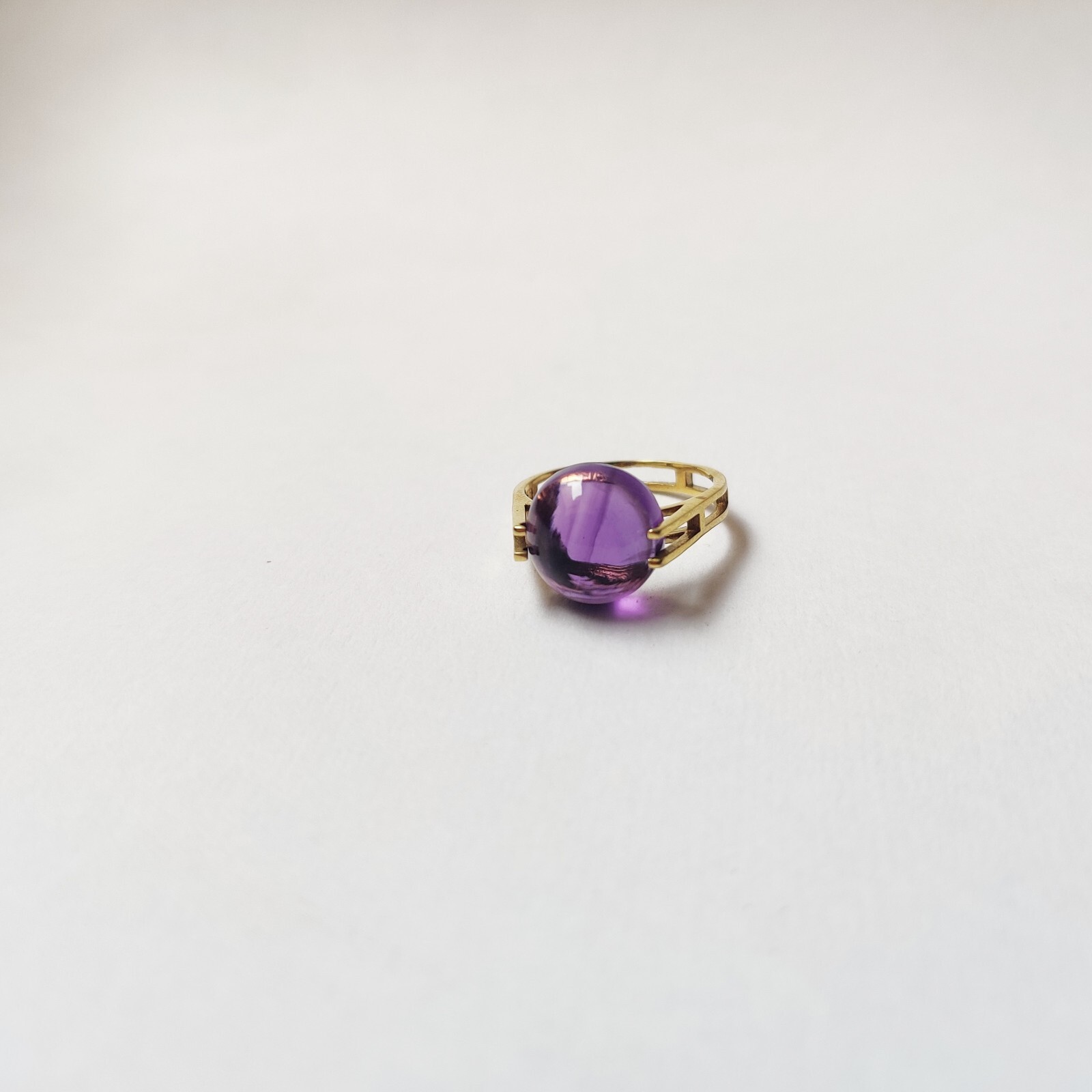 925 Starling Silver Created Amethyst Ring Size 7 Handmade Art And Deco Victorian