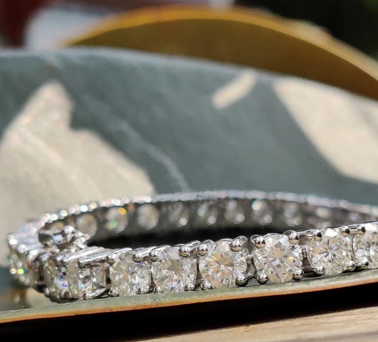 7″ Inches Long Tennis Wedding Bracelet 6 CT Round Cut Solid 14K White Gold VVS1
