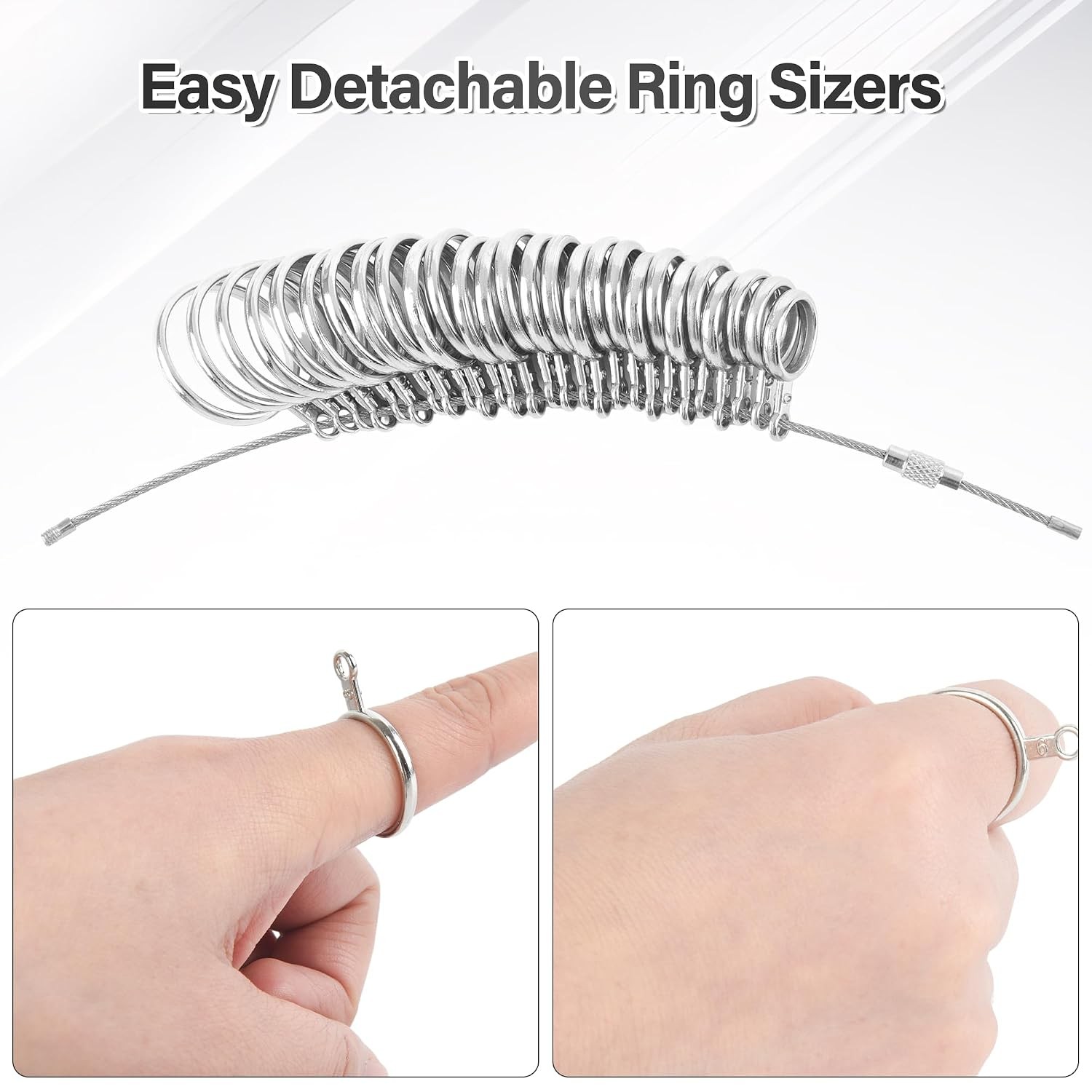 Ring Sizer Measuring Tool Stainless Steel Finger Rings Gauge 0-13 Sizing Measuri