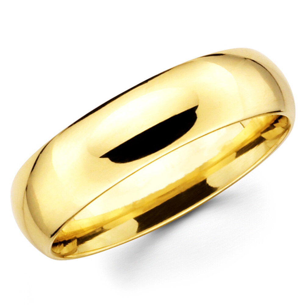 Solid 10K Yellow Gold 2mm 3mm 4mm 5mm 6mm Comfort Fit MenWomen Wedding Band Ring