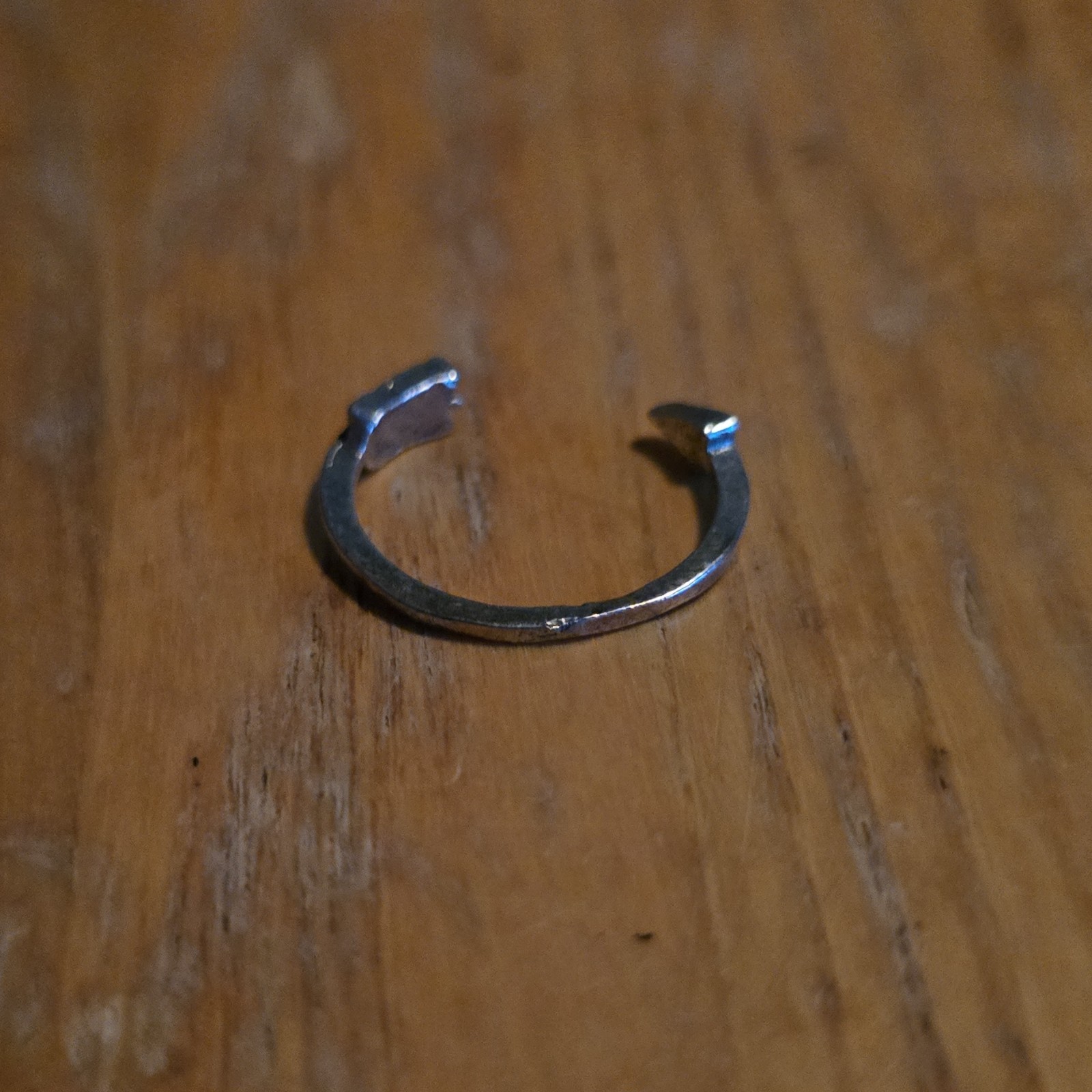 Silver Tone Adjustable Open Wrap Metal Band Ring Size 6 No Stone
