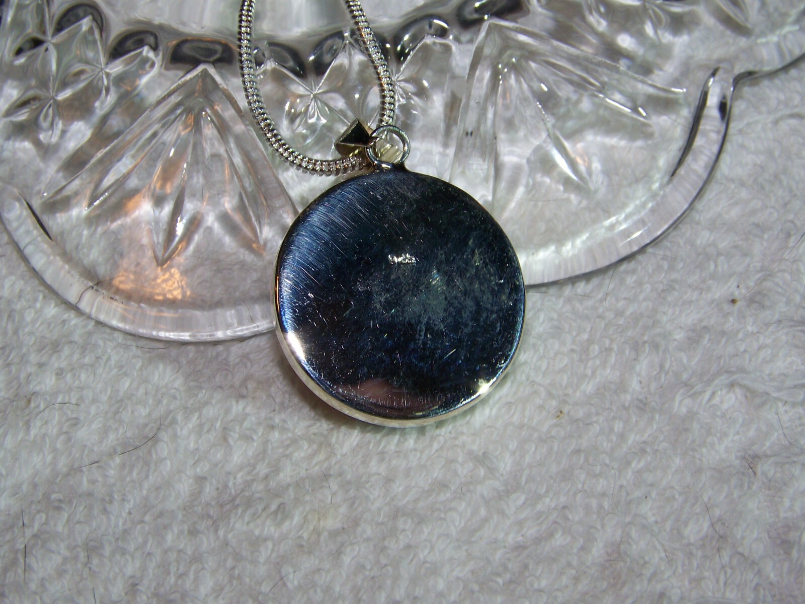 Sterling Silver African Turban shell on 2mm 16-30 inch sterling necklace.