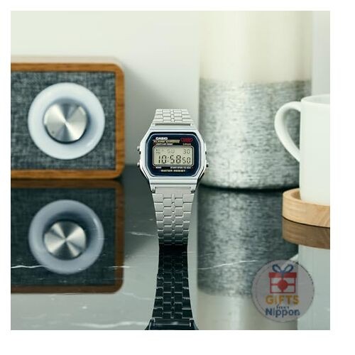 Casio A159WA-N1JH Men’s Quartz Watch Silver LED Stopwatch Alarm Japan Made New