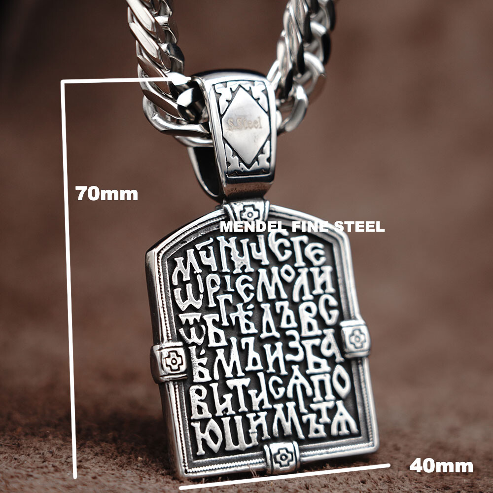 MENDEL Huge Big Hip Hop Cuban Link St George Dragon Cross Pendant Necklace Chain
