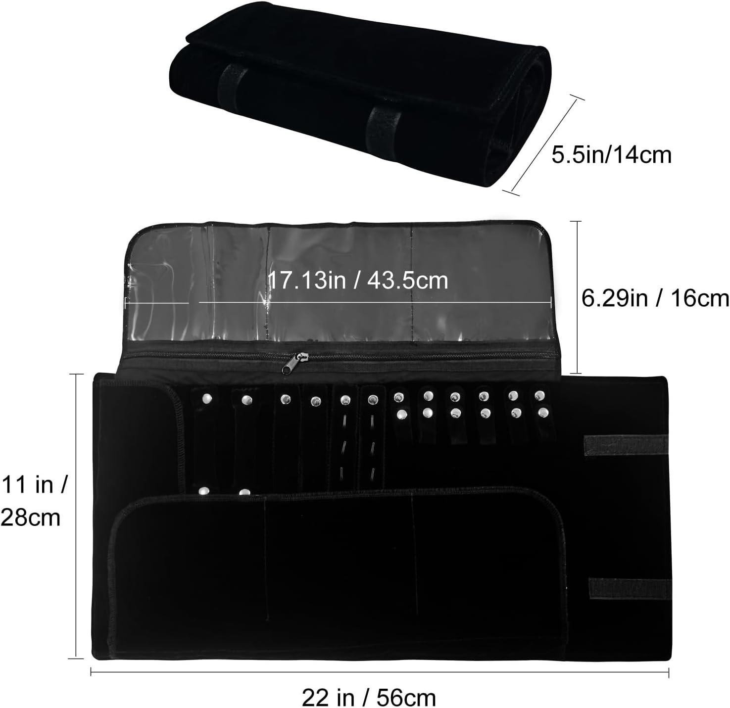 Velvet Travel Jewelry Case Roll Bag Organizer for Necklace Bracelet Earrings …