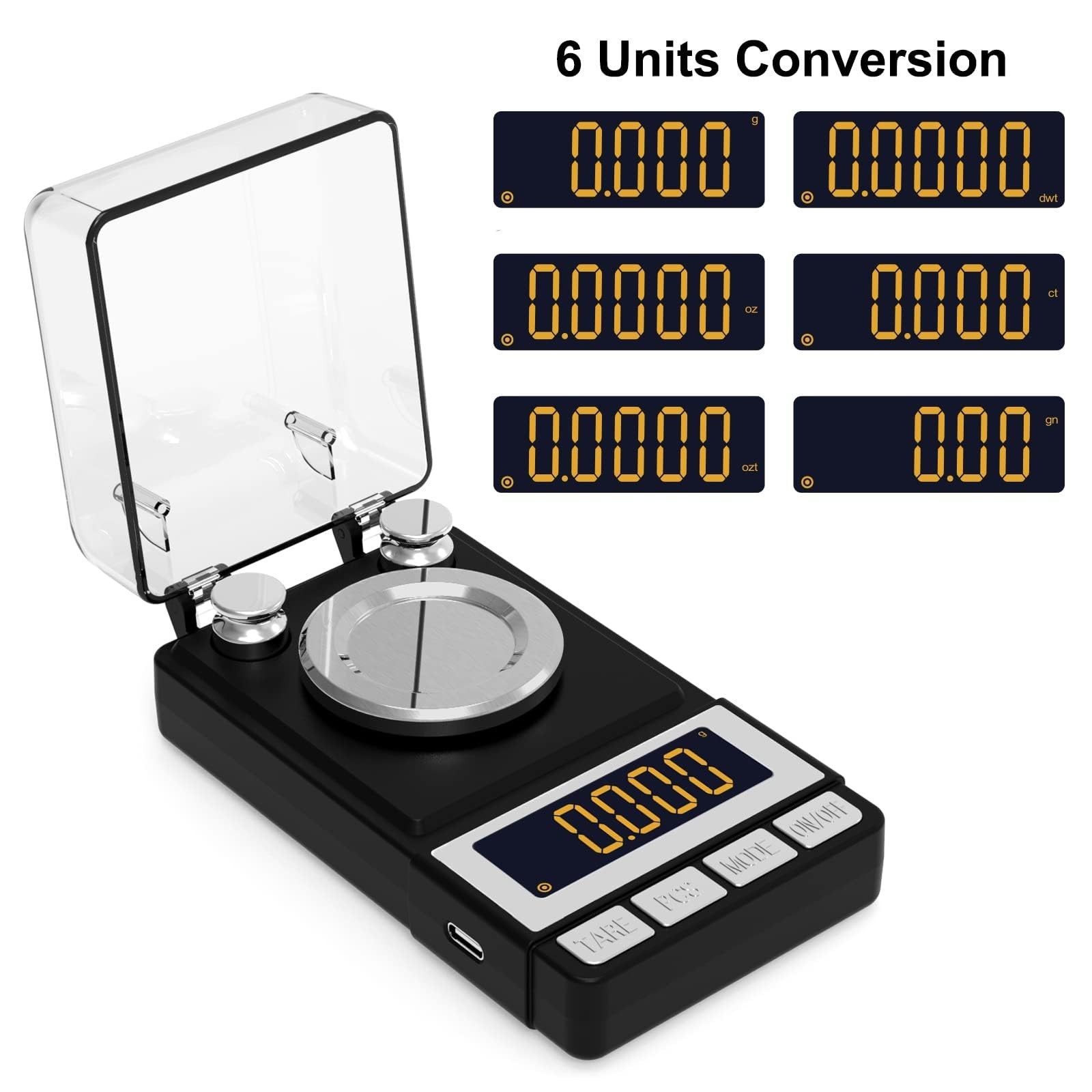 High Precision Milligram Scale 50g/0.001g, Reloading & Jewelry Scale, LCD Displa