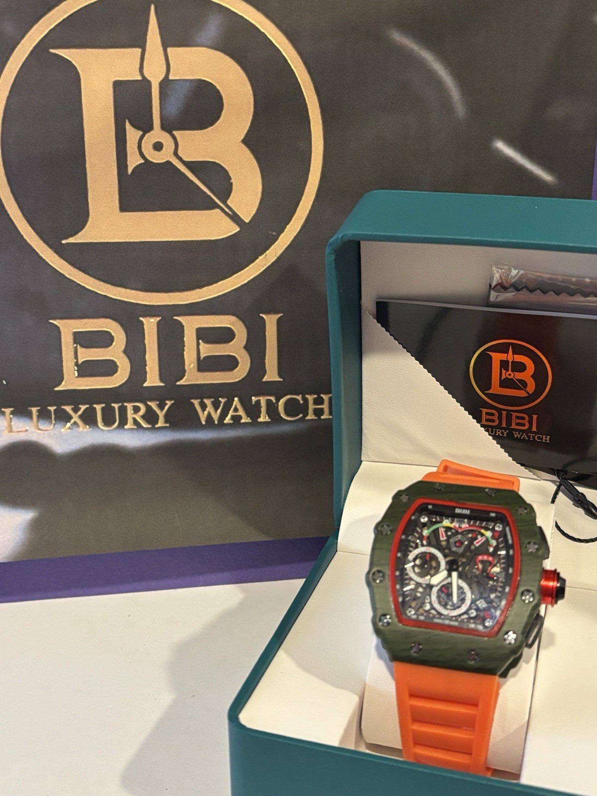 Bibi Luxury Watch Alloy Dial & Silicone Strap (B0128).